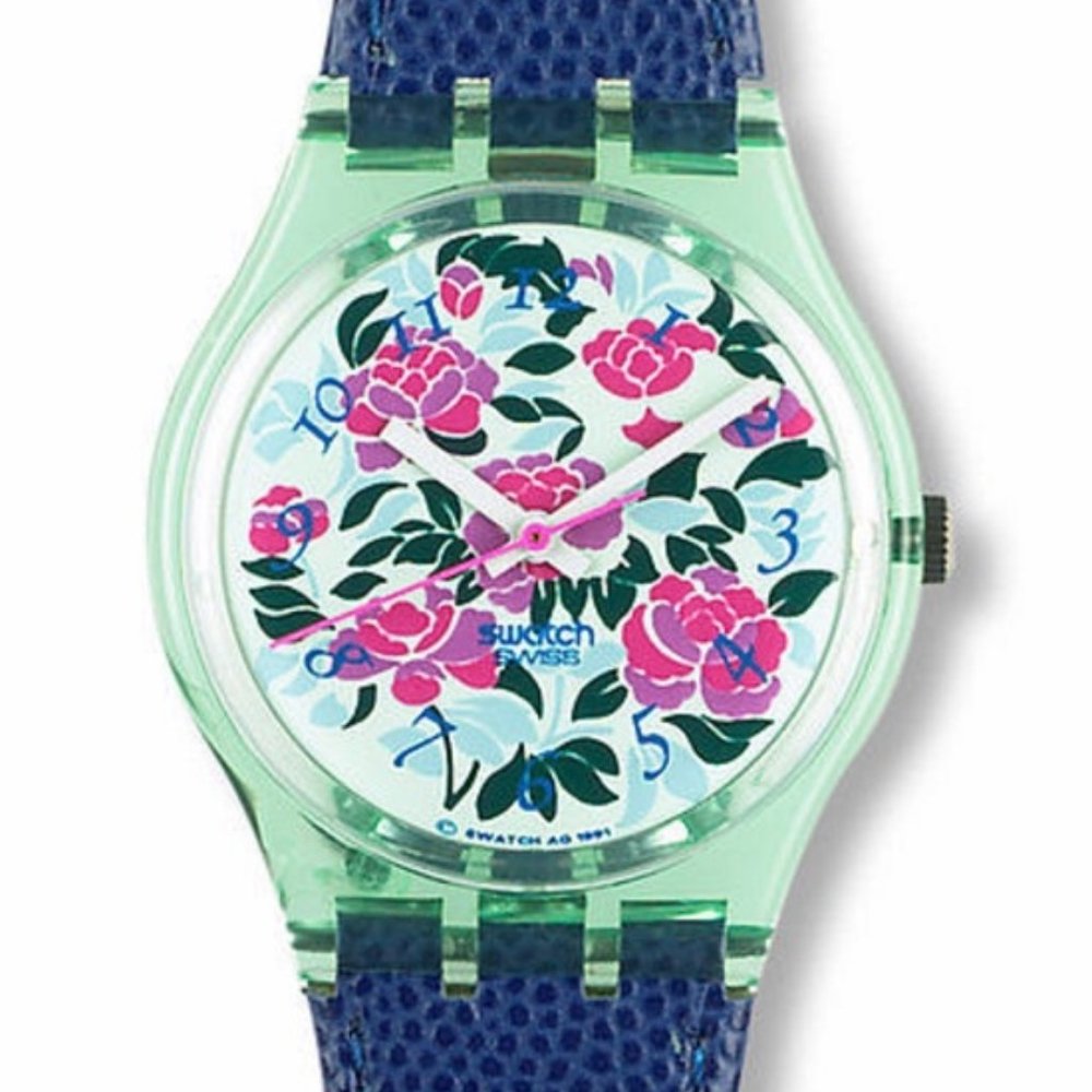 VINTAGE 1992 Swatch Watch Mazzolino GG115 Floral